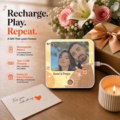 Gift for Girlfriend Boyfriend Cute Bear Theme Musical Fridge Magnet  UV Printed  Playable Music Feature Best Memorable Gift Decorative Magnet
